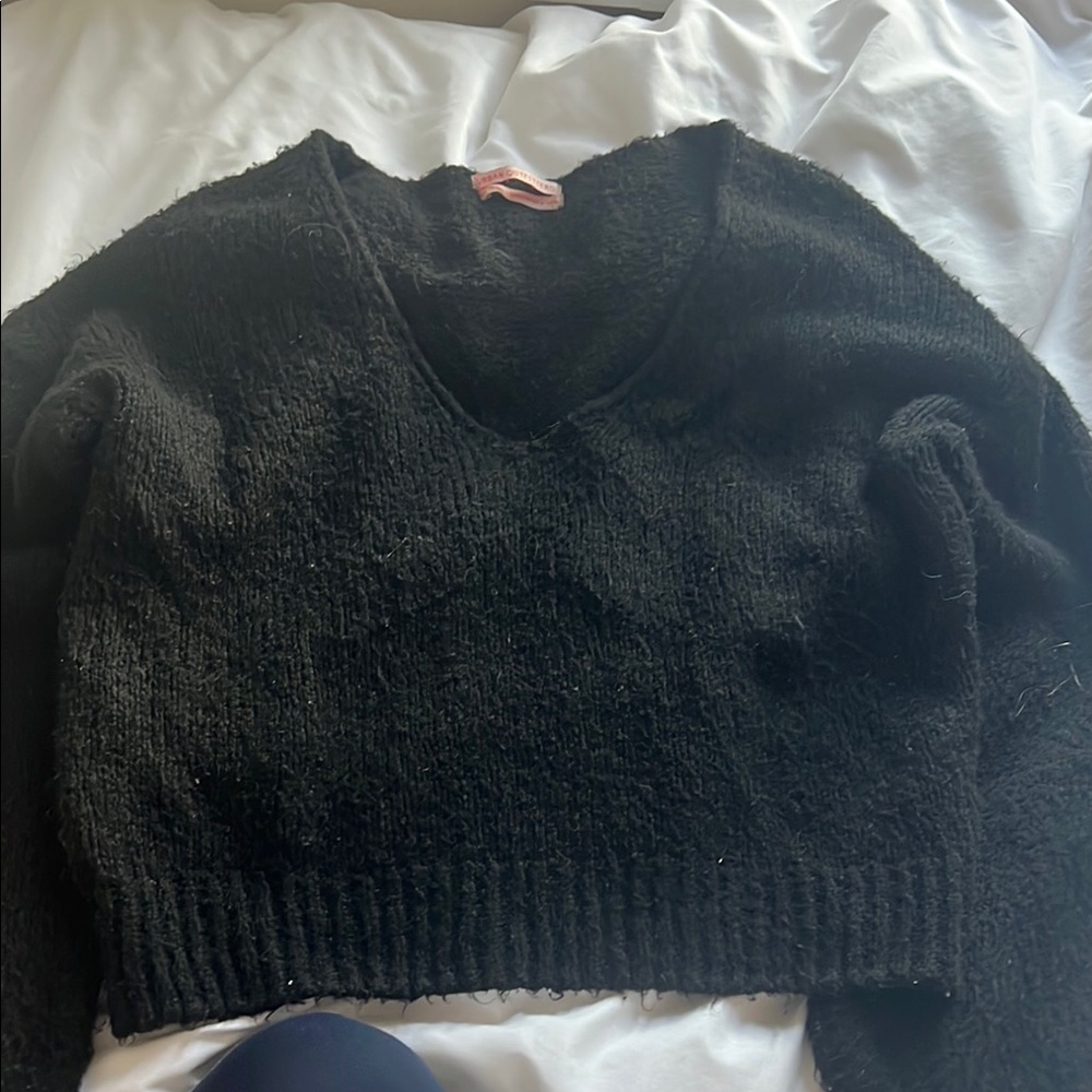 Urban Outfitters Slouchy Off the Shoulder Black Sweater